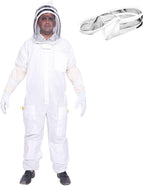 beeattire ventilated bee suit with easy access veil 3 layer mesh bee protection new light weight ultra breeze max protection for professional beginner beekeeper full beekeeping costume (xs)