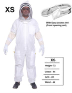 beeattire ventilated bee suit with easy access veil 3 layer mesh bee protection new light weight ultra breeze max protection for professional beginner beekeeper full beekeeping costume (xs)