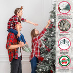 Puleo International Aspen Fir Flocked Slim Pre-Lit Artificial Christmas Tree