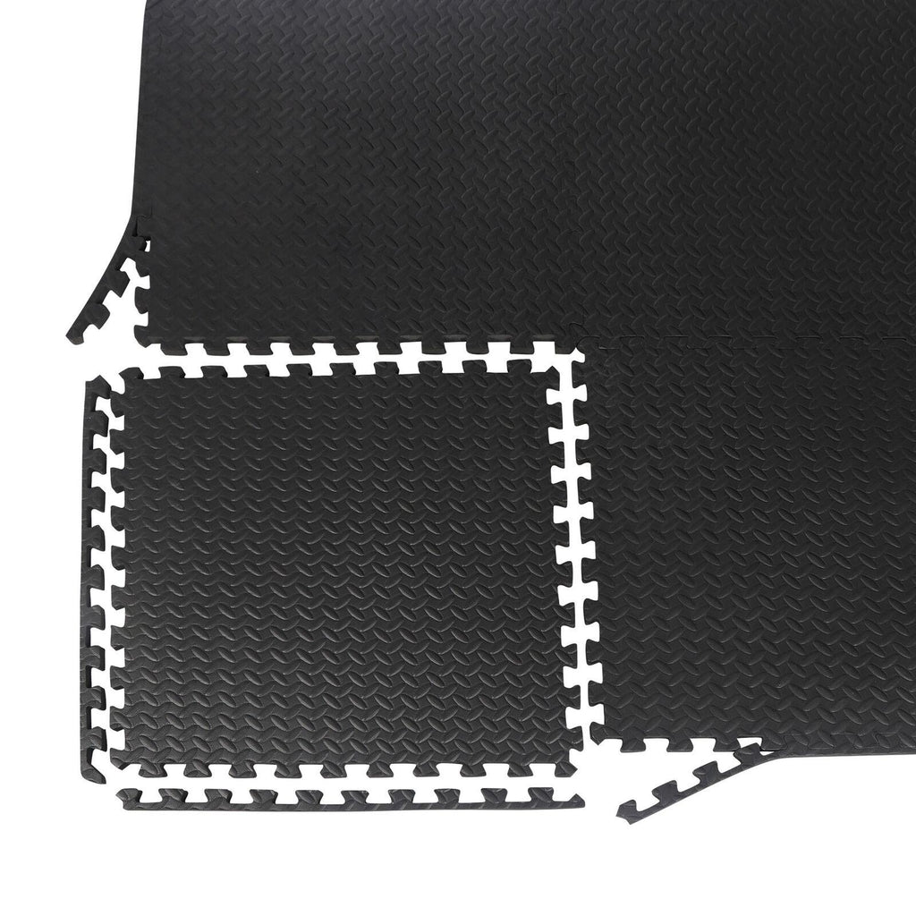 ZENSTYLE 24pcs Puzzle Exercise Mat with EVA Foam InterlocTiles For Exercise Gym, Black
