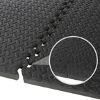 ZENSTYLE 24pcs Puzzle Exercise Mat with EVA Foam InterlocTiles For Exercise Gym, Black