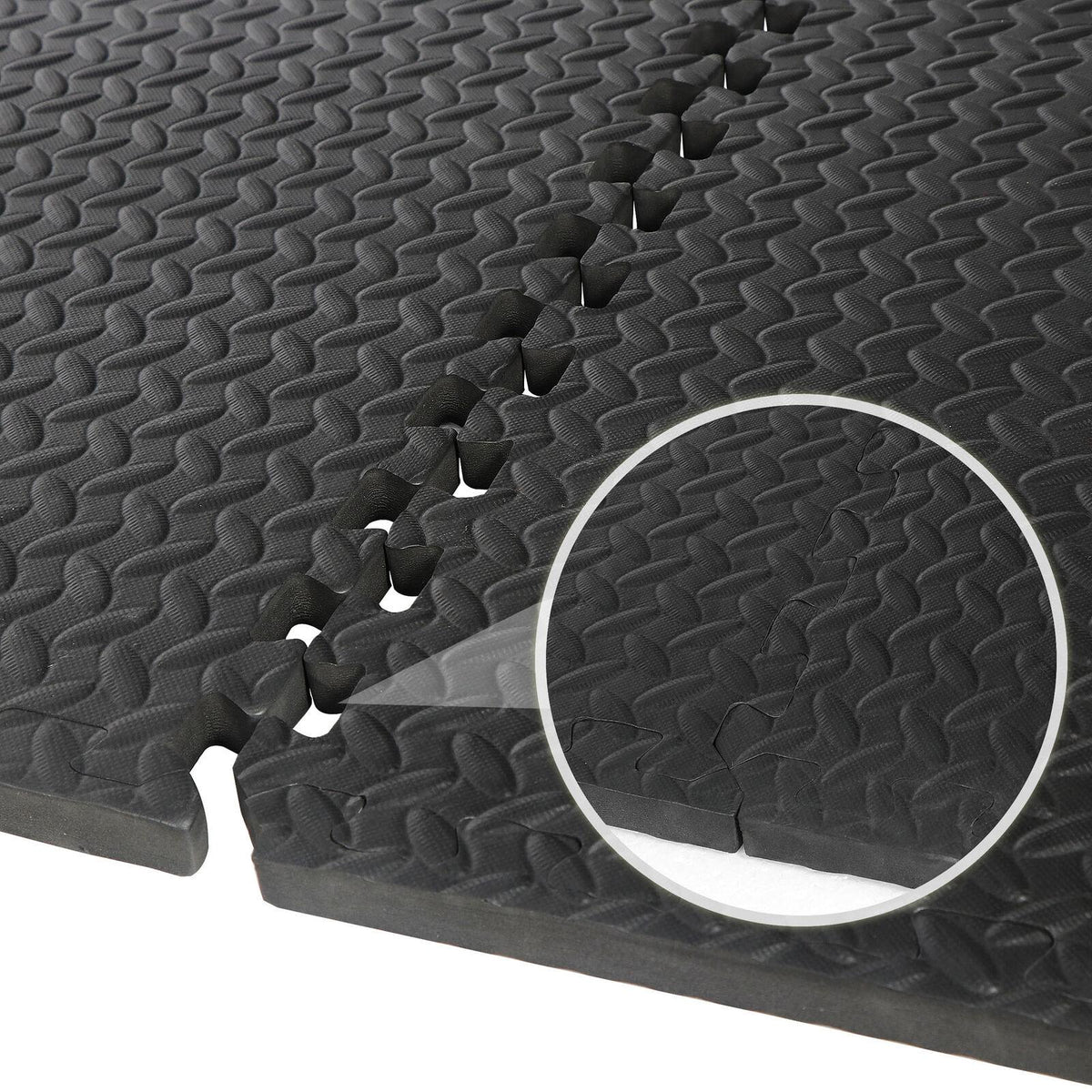 ZENSTYLE 24pcs Puzzle Exercise Mat with EVA Foam InterlocTiles For Exercise Gym, Black