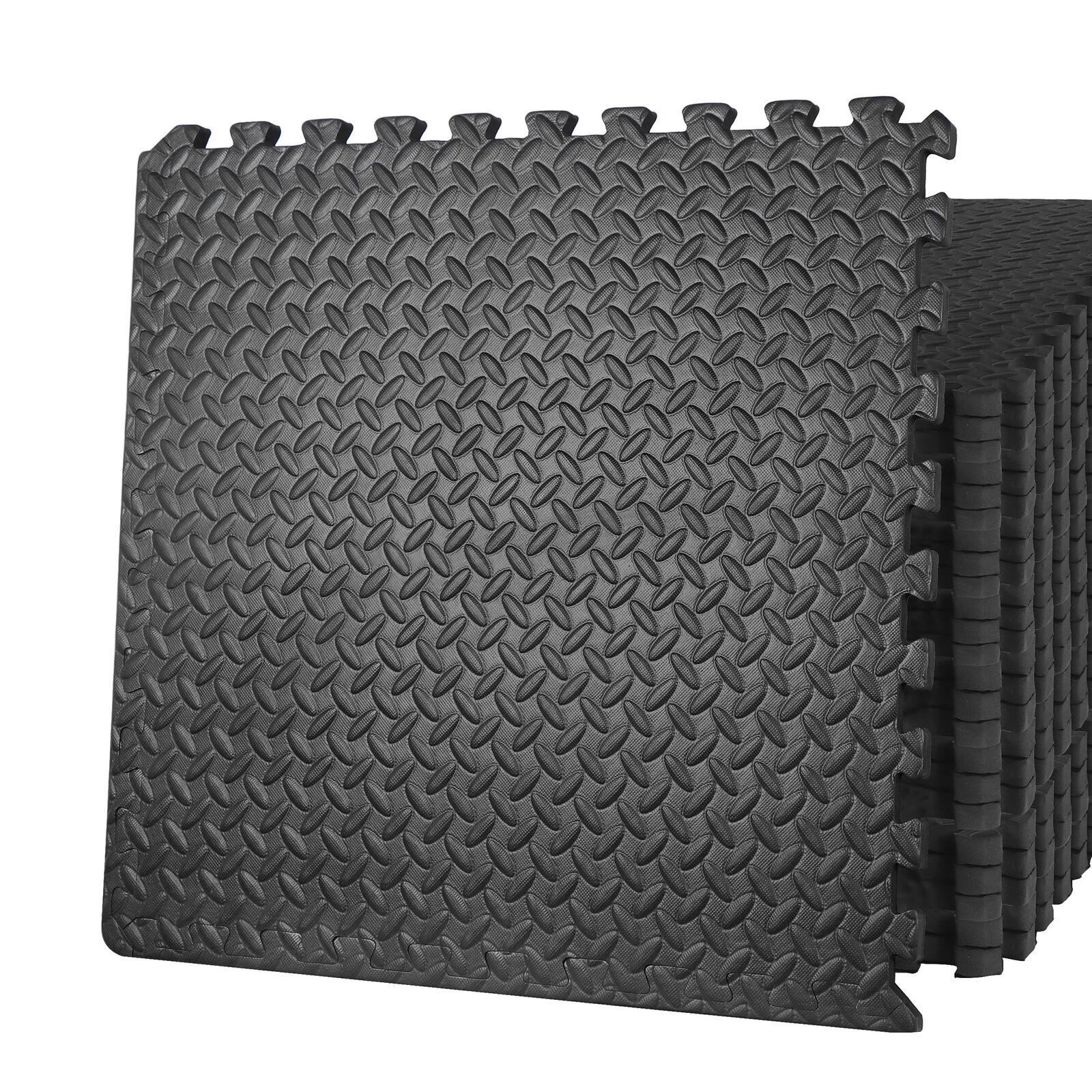 ZENSTYLE 24pcs Puzzle Exercise Mat with EVA Foam InterlocTiles For Exercise Gym, Black