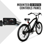 Hyper Bicycles E-Ride Electric Pedal Assist Men's Cruiser Bike, 26" Wheels, Black