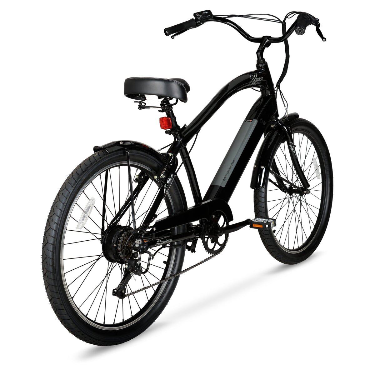 Hyper Bicycles E-Ride Electric Pedal Assist Men's Cruiser Bike, 26" Wheels, Black