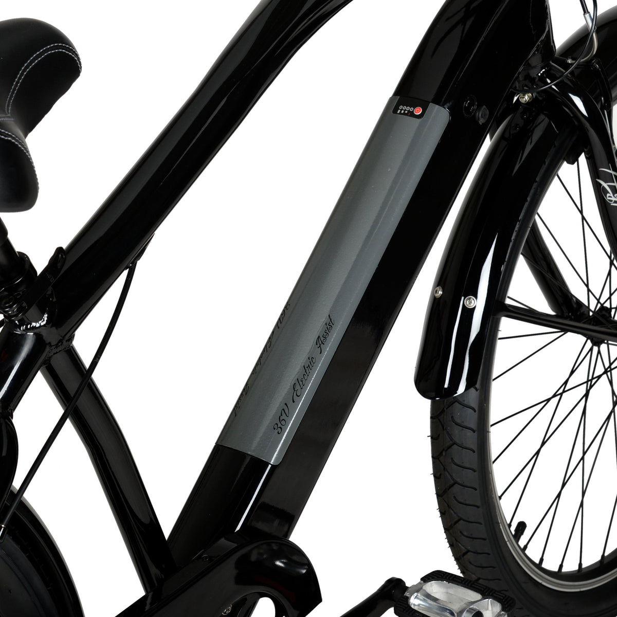 Hyper Bicycles E-Ride Electric Pedal Assist Men's Cruiser Bike, 26" Wheels, Black