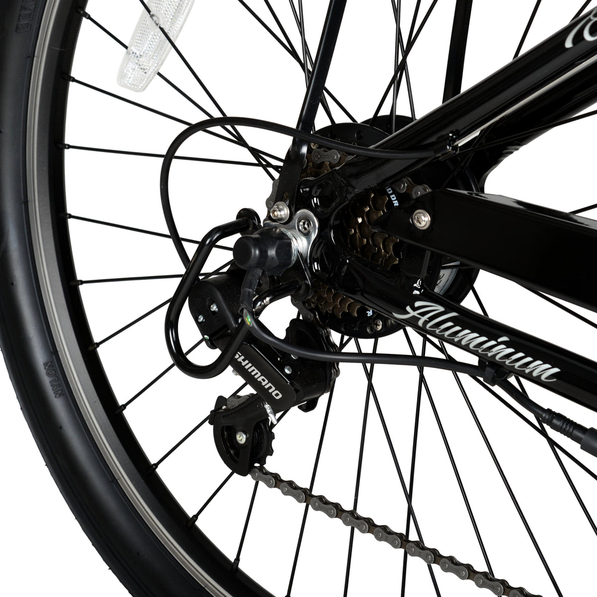 Hyper Bicycles E-Ride Electric Pedal Assist Men's Cruiser Bike, 26" Wheels, Black