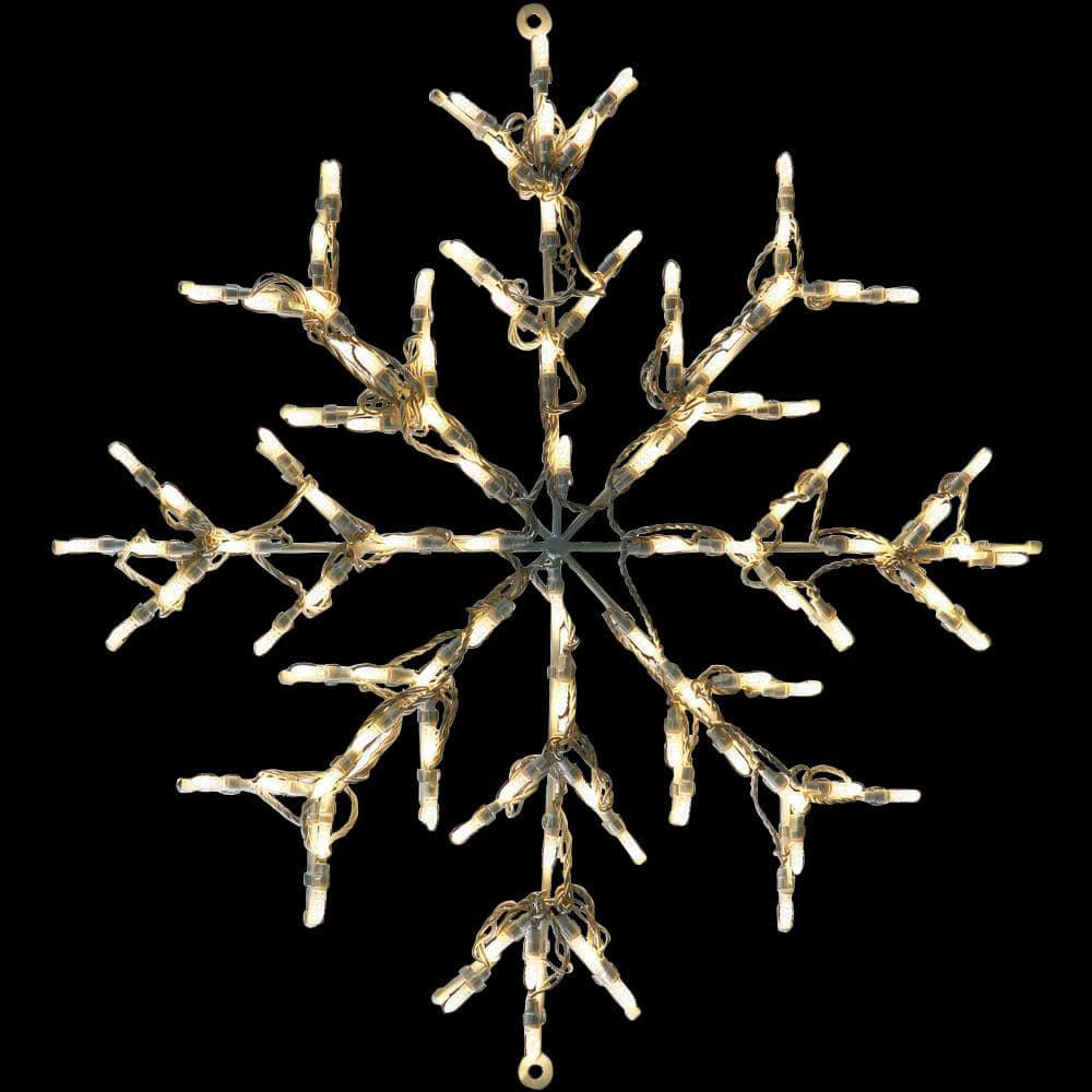 2.5 ft. 100-Light LED Warm White Snowflake Novelty Light