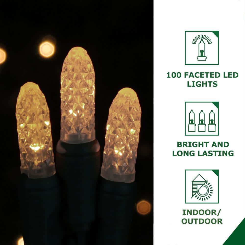 2.5 ft. 100-Light LED Warm White Snowflake Novelty Light