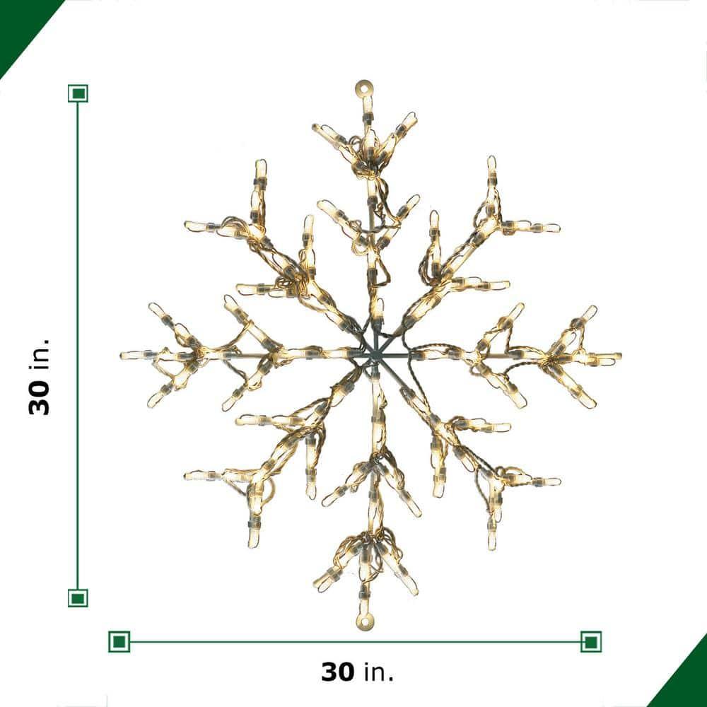 2.5 ft. 100-Light LED Warm White Snowflake Novelty Light