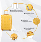 Luggage Sets, Suitcase with Spinner Wheels, Hardside Large Hard Shell 3 Piece Luggage Set, Rolling Travel Suitcases with TSA Lock (Yellow,20/24/28)