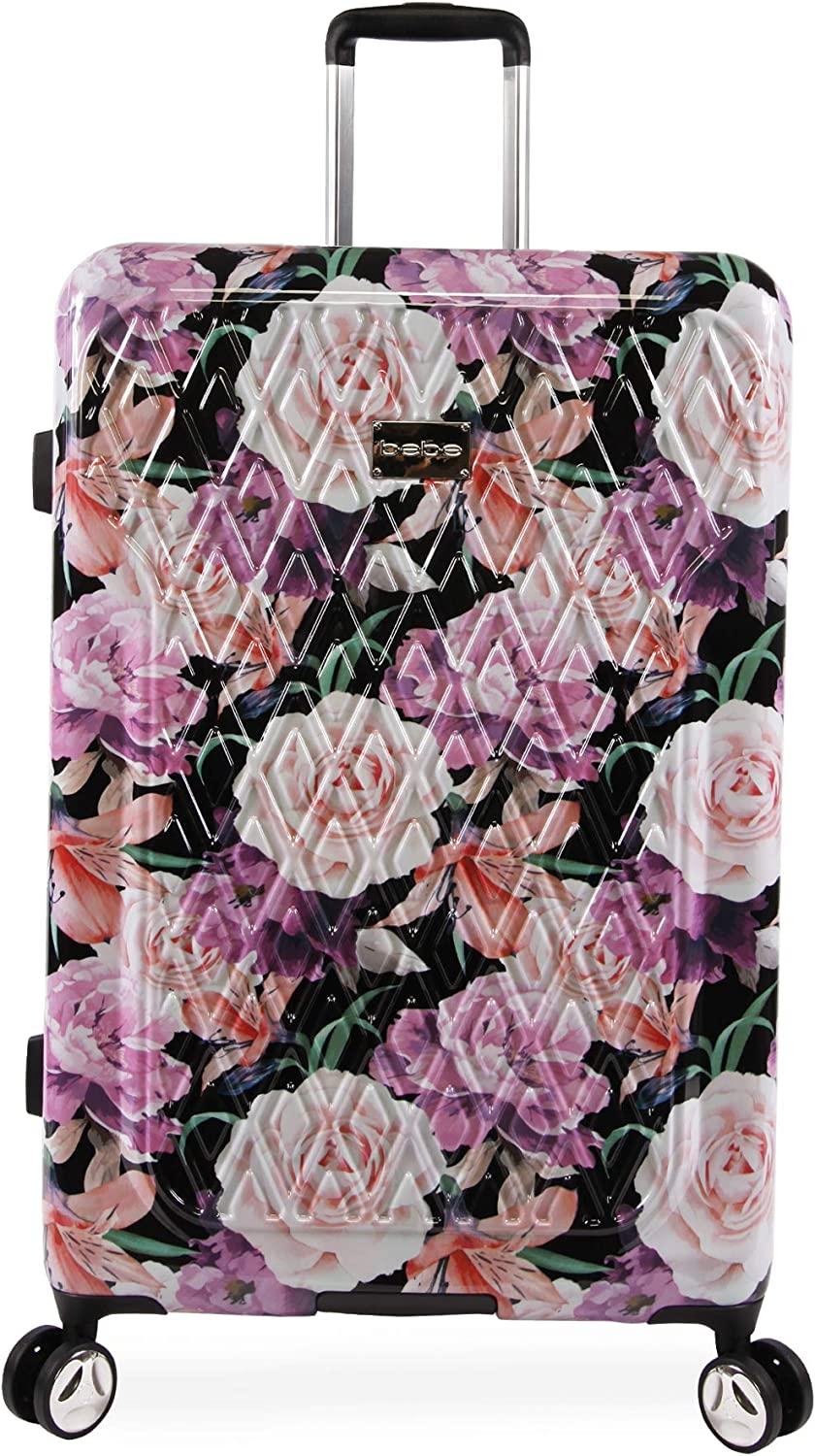 Women's Luggage Marie 29" Hardside Check in Spinner, Black Floral Print, One Size