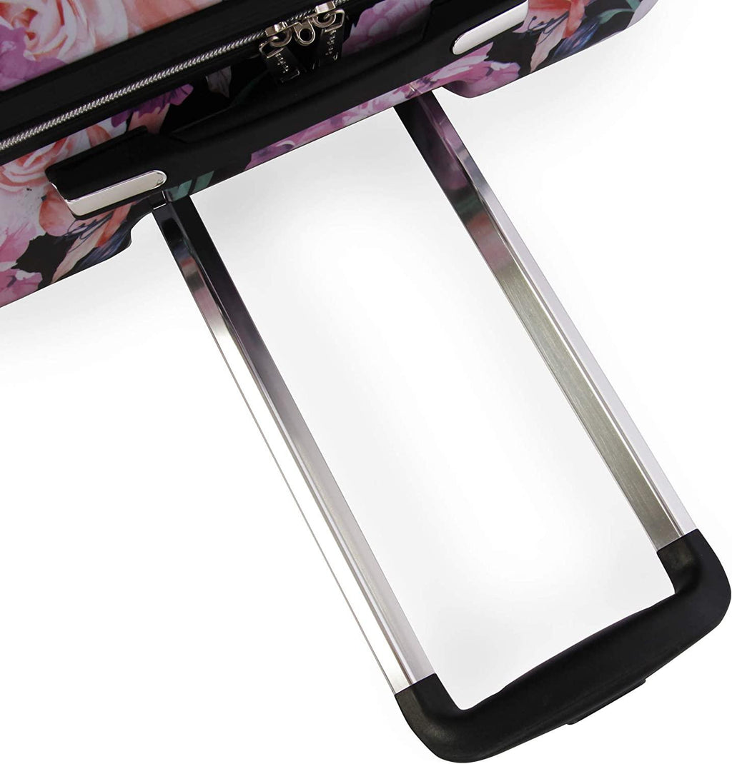 Women's Luggage Marie 29" Hardside Check in Spinner, Black Floral Print, One Size