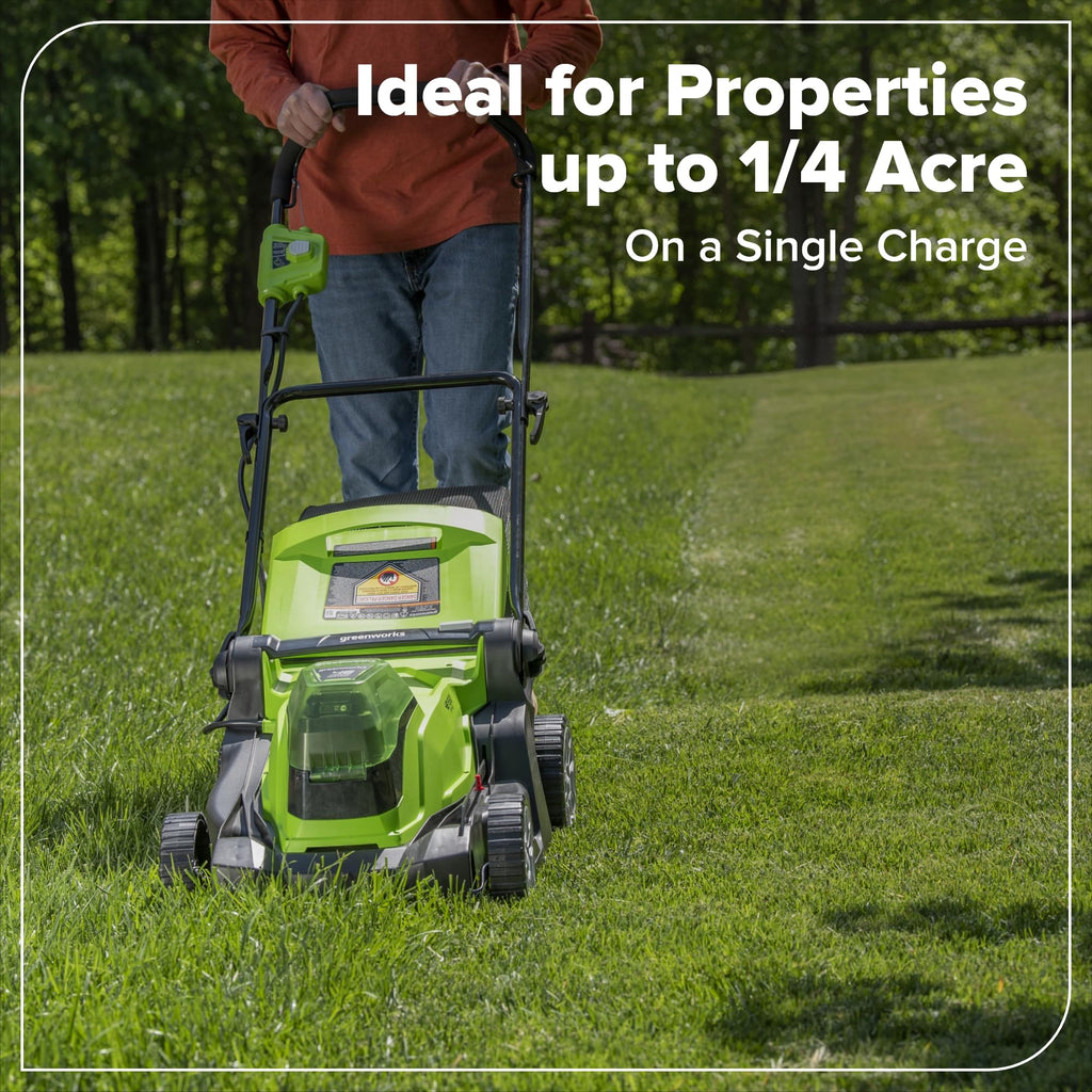 48V (24V x 2) 17" Cordless (Push) Lawn Mower (200+ Compatible Tools), (2) 4.0Ah Batteries and Dual Port Rapid Charger Included