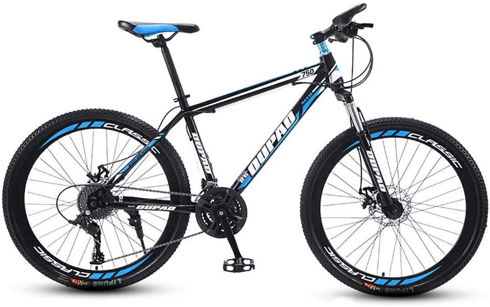 Mountain Bike 26 Inch, 21/24/27/30 Speed, Full Suspension Dual Disc Brake Mountain Bike, Mens Women Adult All Terrain Mountain Bike with Mudguard