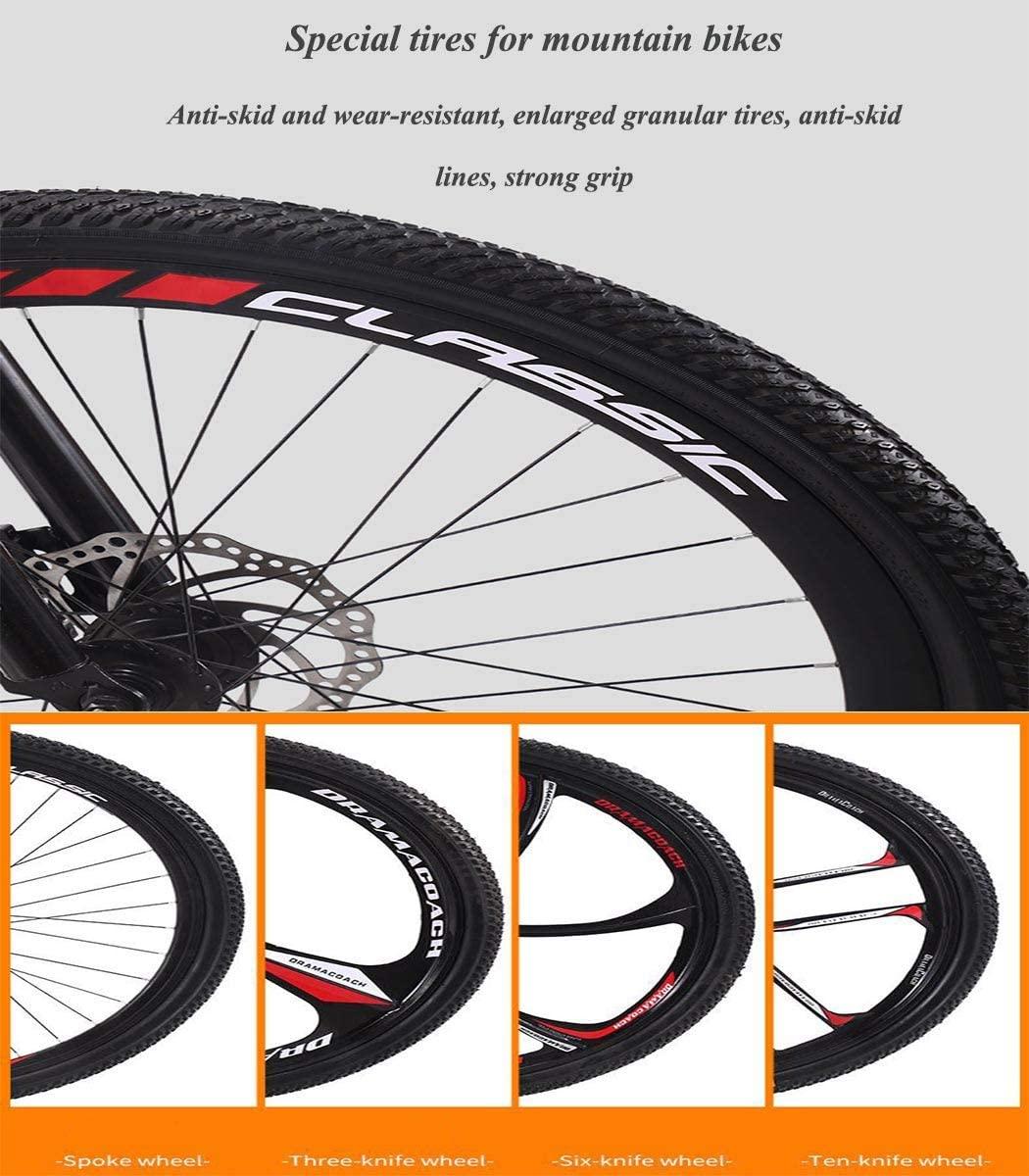 Mountain Bike 26 Inch, 21/24/27/30 Speed, Full Suspension Dual Disc Brake Mountain Bike, Mens Women Adult All Terrain Mountain Bike with Mudguard