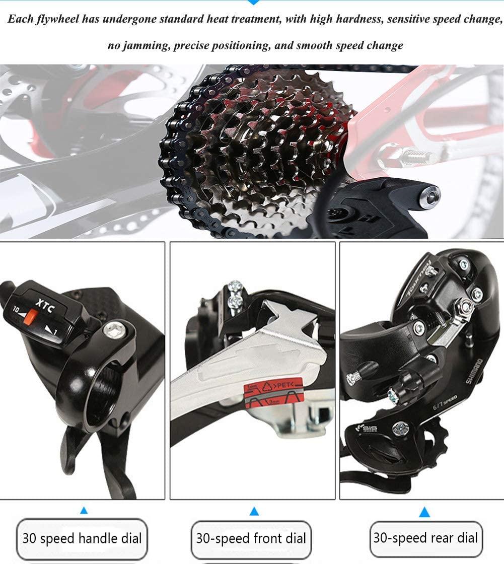 Mountain Bike 26 Inch, 21/24/27/30 Speed, Full Suspension Dual Disc Brake Mountain Bike, Mens Women Adult All Terrain Mountain Bike with Mudguard