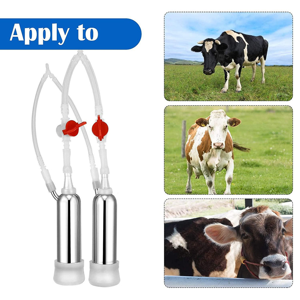 7/14l cow milking machine rechargeable use electric vacuum pulsation suction pump milker machine suitable for farms or daily family portable with brush milk lining (14l)