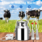 7/14l cow milking machine rechargeable use electric vacuum pulsation suction pump milker machine suitable for farms or daily family portable with brush milk lining (14l)