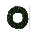 48 in. Prelit LED Artificial Christmas Wreath with 714 Bendable Branches and 200 Warm White LED Lights