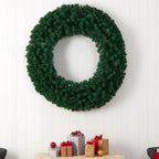 48 in. Prelit LED Artificial Christmas Wreath with 714 Bendable Branches and 200 Warm White LED Lights