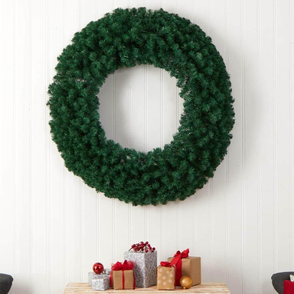 48 in. Prelit LED Artificial Christmas Wreath with 714 Bendable Branches and 200 Warm White LED Lights