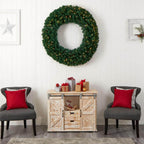 48 in. Prelit LED Artificial Christmas Wreath with 714 Bendable Branches and 200 Warm White LED Lights