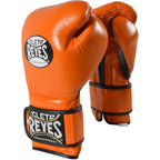 Cleto Reyes Hook and Loop Leather Training Boxing Gloves - 12 oz. - Tiger Orange
