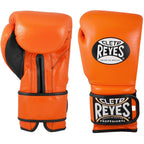 Cleto Reyes Hook and Loop Leather Training Boxing Gloves - 12 oz. - Tiger Orange