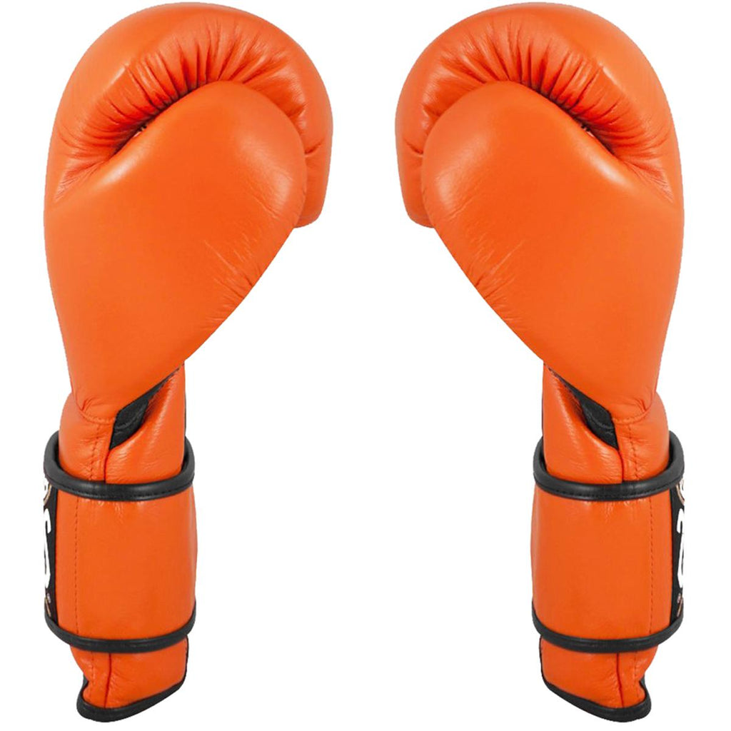 Cleto Reyes Hook and Loop Leather Training Boxing Gloves - 12 oz. - Tiger Orange