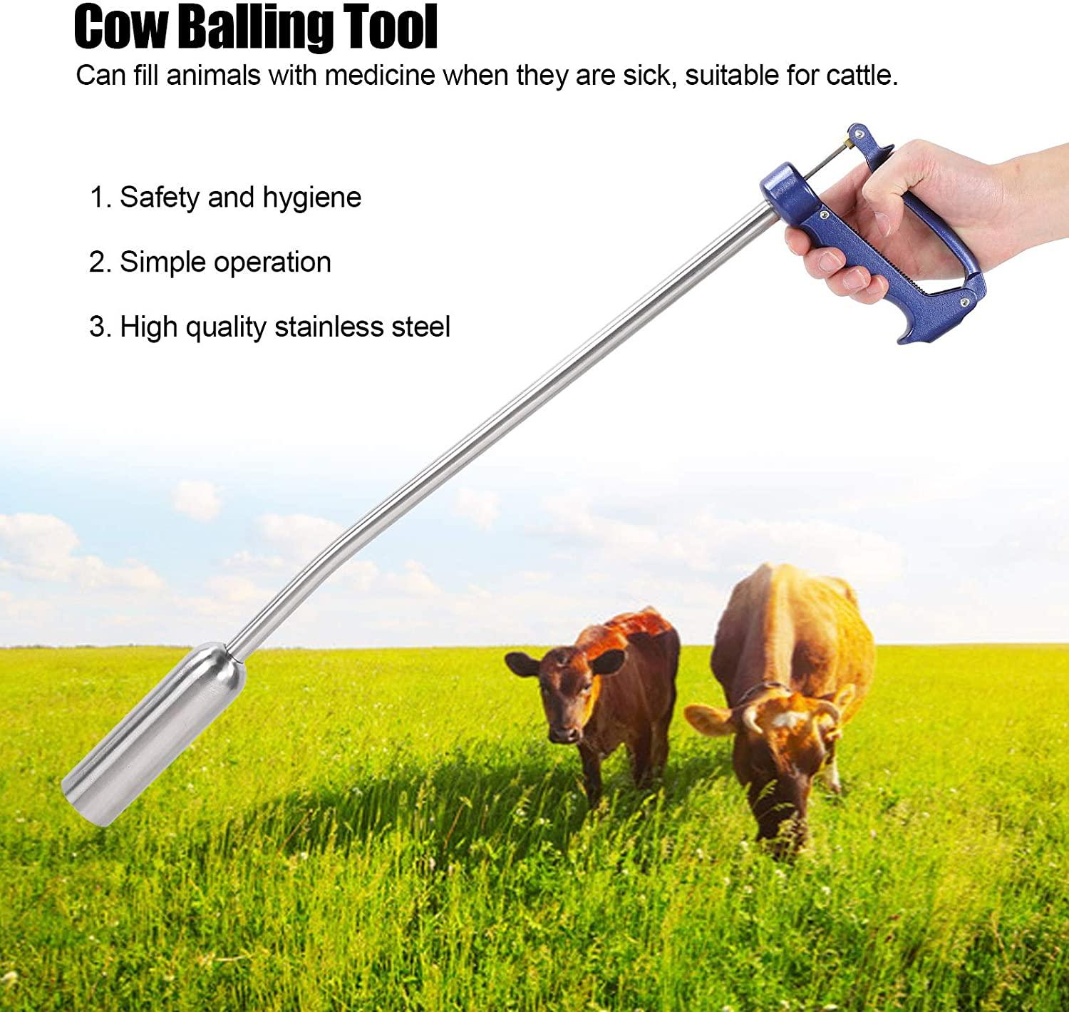 evtscan balling tool, livestock stainless steel balling tool pills propellant for cow cattle veterinary accessory