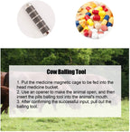 evtscan balling tool, livestock stainless steel balling tool pills propellant for cow cattle veterinary accessory