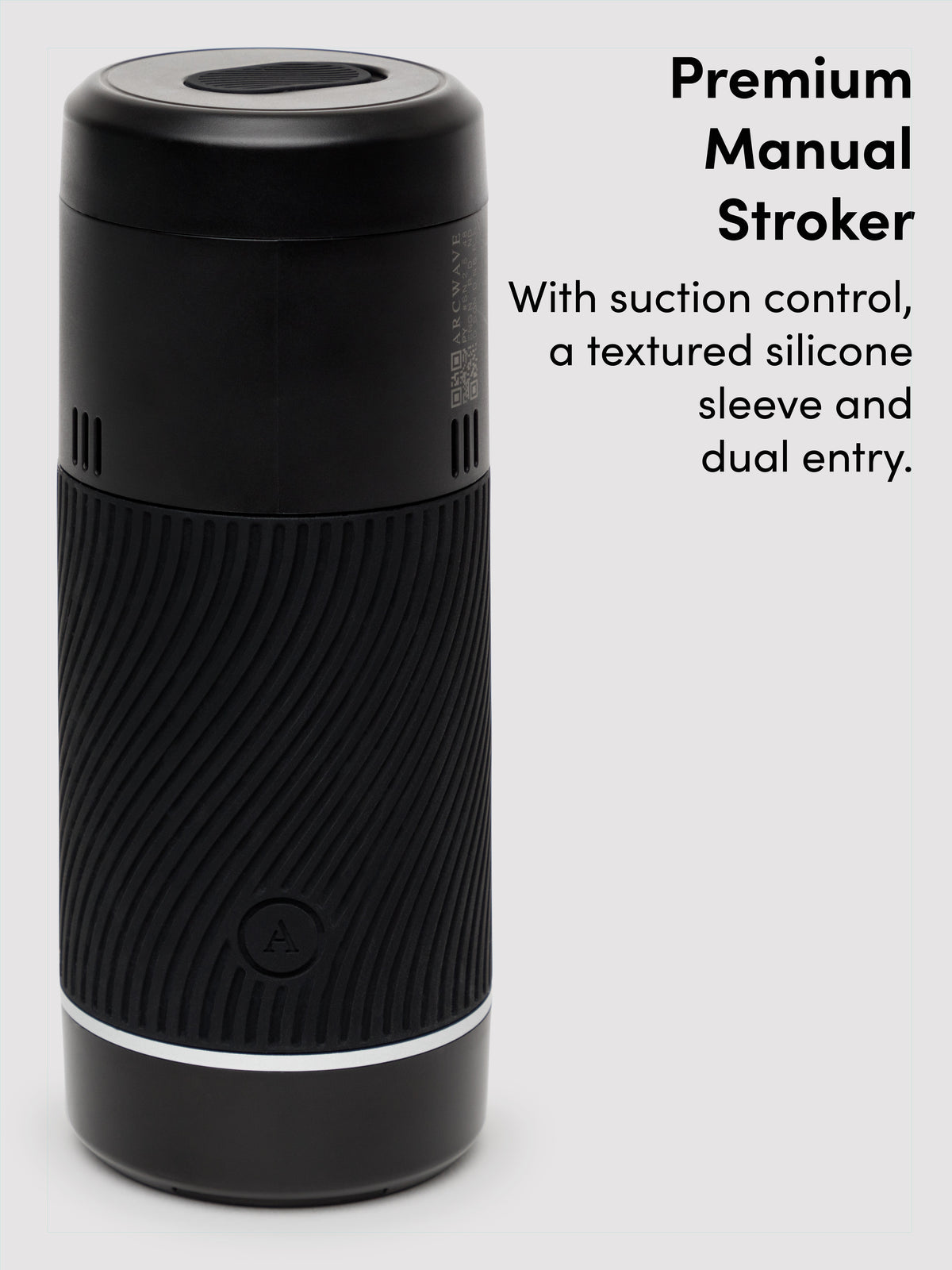 Arcwave Pow Silicone Dual-Entrance Suction Control Male Masturbator, Black | Black