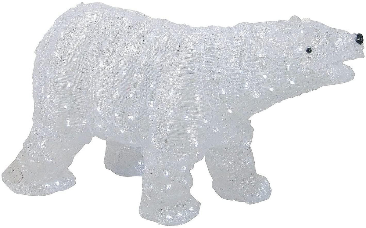 28" Lighted Commercial Grade Acrylic Polar Bear Christmas Display Decoration