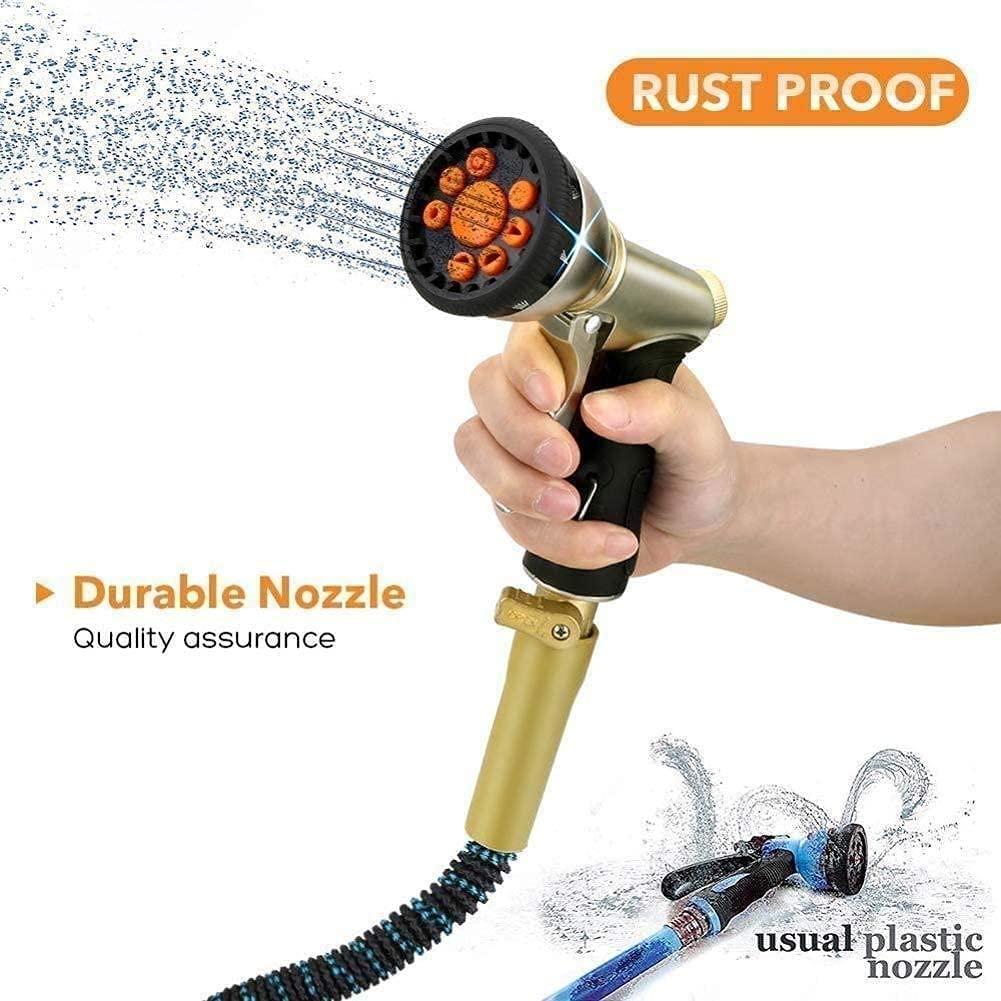 WjDmY Garden Glue Hose, Expandable Garden Telescopic Hose Elastic Hose Rubber Garden Watering Hose High Pressure Car Wash Cleaning Nozzle Sprayer (Color : Green) (Color : Green, Size : 200ft)