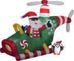 Gemmy Christmas Airblown Animated Helicopter Scene Yard Inflatable, 70.47"