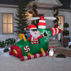 Gemmy Christmas Airblown Animated Helicopter Scene Yard Inflatable, 70.47"