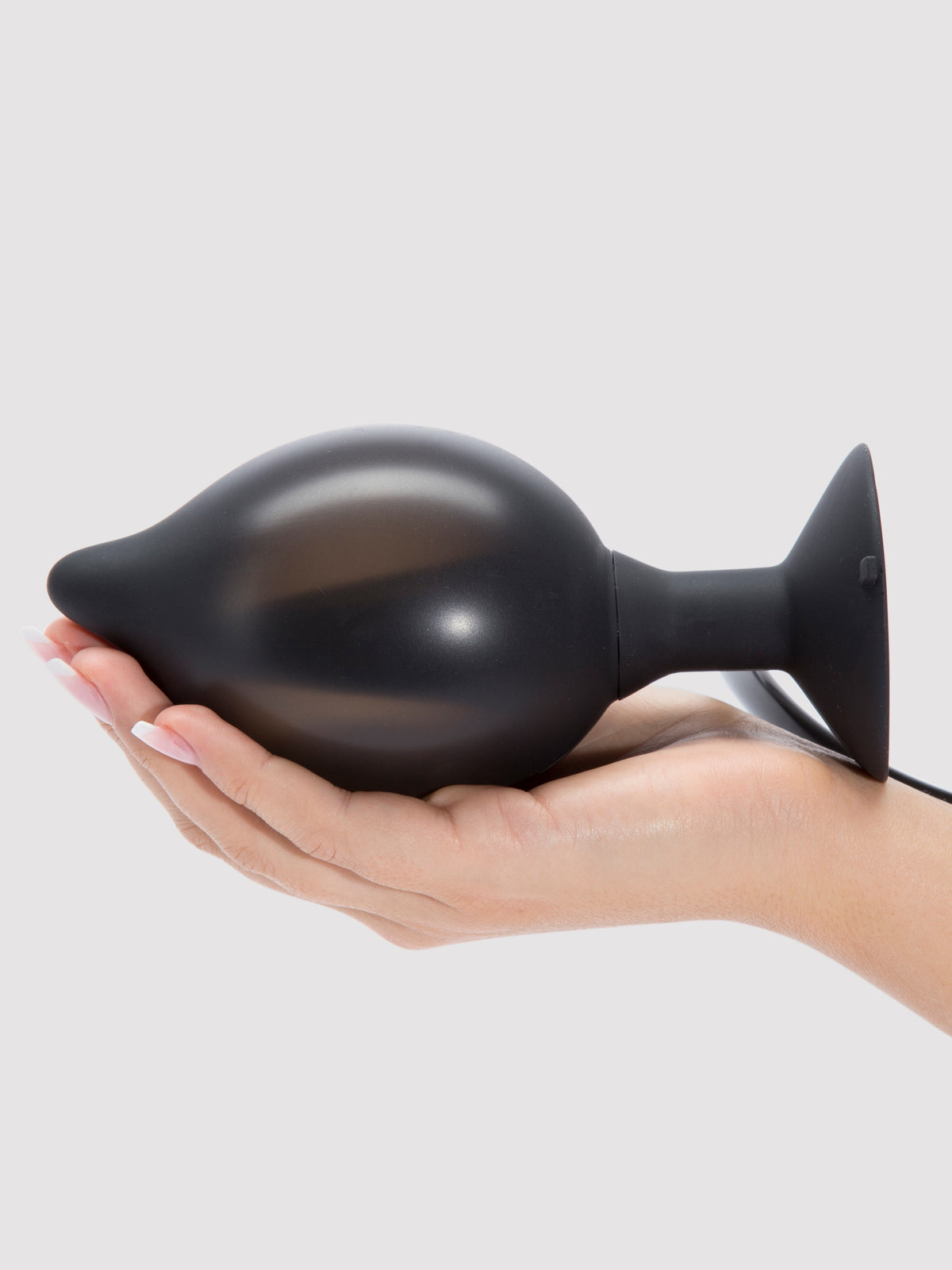 Booty Call Medium Silicone Inflatable Butt Plug 6.5 Inch, Black