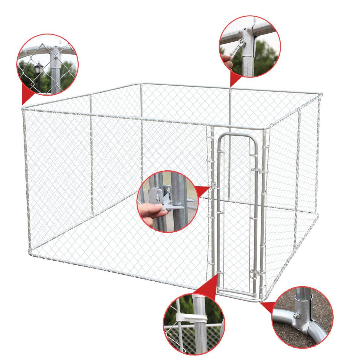 JAXPETY Dog House Kennel LarCaPen Outdoor Pet Durable Metal Fences 10 x 10 x 6 F