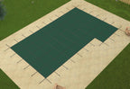 gli rectangle mesh swimming pool safety cover w/ 4x8 right flush &amp; wood anchors