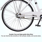 WINTECY Cruiser Bike Women 24 Inch, Men Women Bike Road Bicycle with Basket for Adults - 24 Inch Wheels