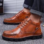 Men's Plus Size Leather Ankle Boots