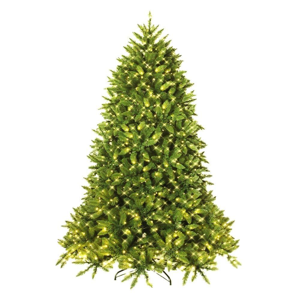 6 ft. Pre-Lit LED Light Artificial Christmas Tree Fir with 8 Flash Modes Patio