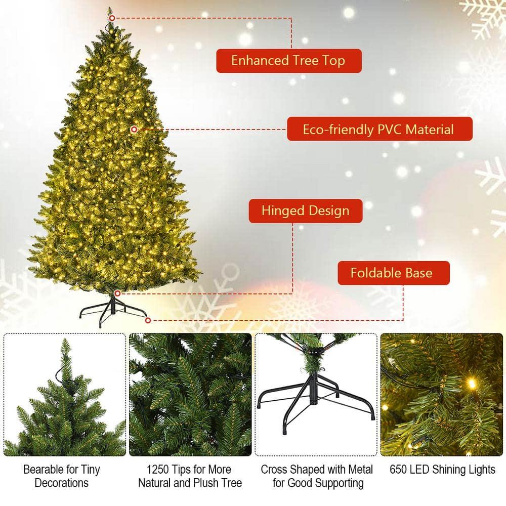 6 ft. Pre-Lit LED Light Artificial Christmas Tree Fir with 8 Flash Modes Patio