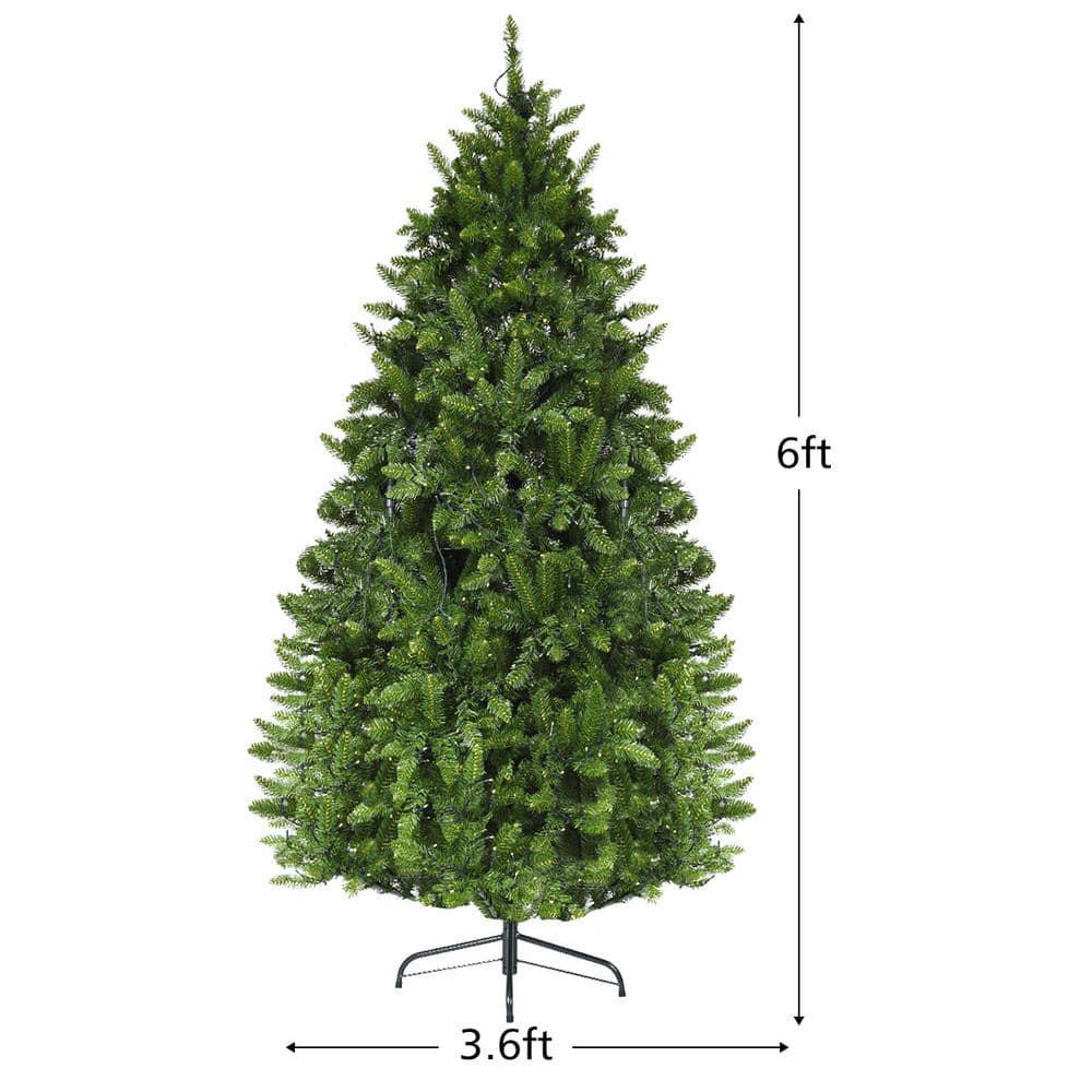 6 ft. Pre-Lit LED Light Artificial Christmas Tree Fir with 8 Flash Modes Patio