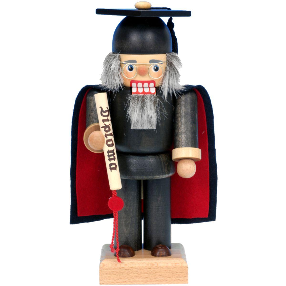 9" Standing Christian Ulbricht Handcrafted Wooden Graduate Nutcracker
