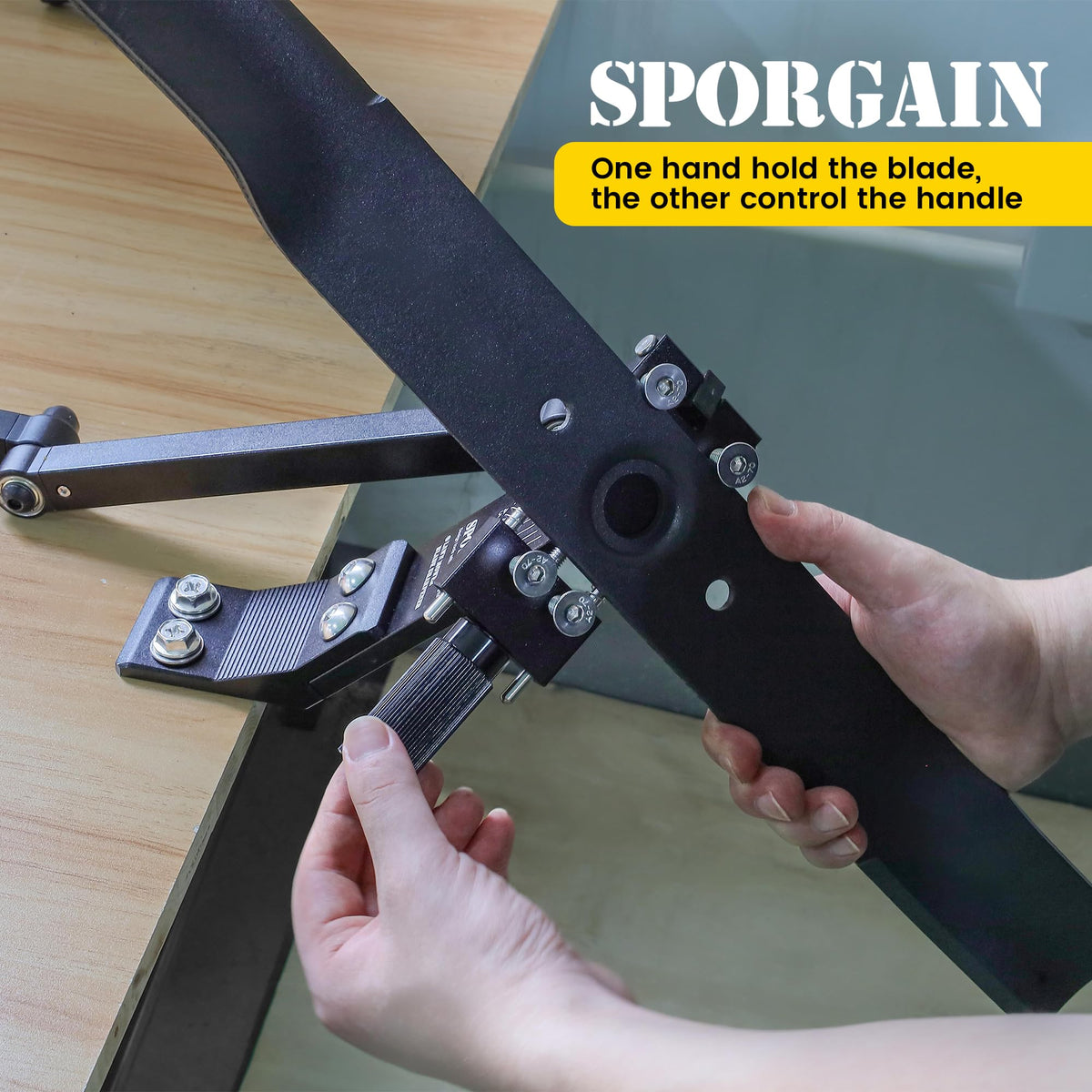 [Updated] Lawn Mower Blade Sharpener 15°-45° Adjustable Frame with Ball Bearing Manufacture Handle for Right &amp; Left Hand Blades, Use with Angle Grinder, Black