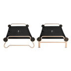 XL Black Portable Adjustable Bunk Bed Camping Bed with 2 Side Organizers