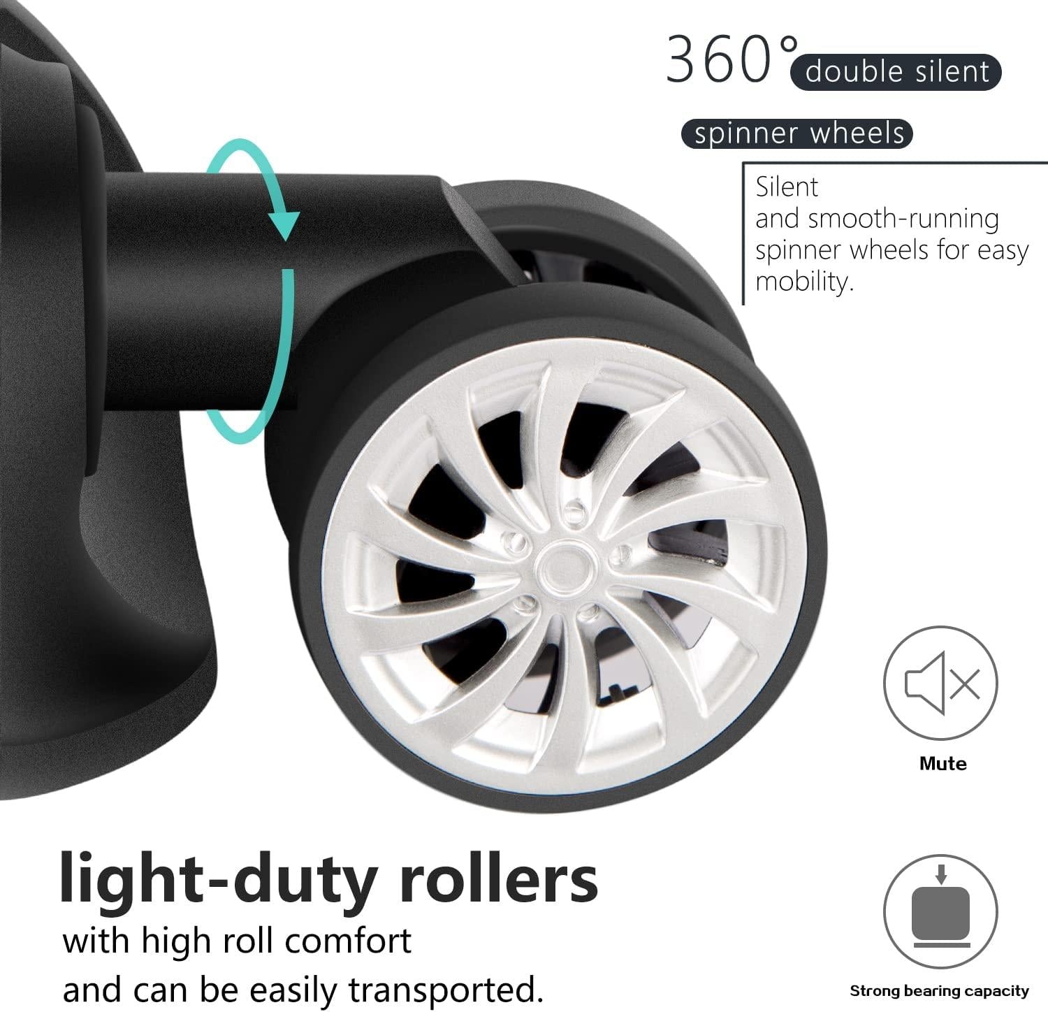 Luggage Expandable 3 Piece Sets PC+ABS Spinner Suitcase 20 inch 24 inch 28 inch (white grid)