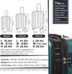 Luggage Expandable 3 Piece Sets PC+ABS Spinner Suitcase 20 inch 24 inch 28 inch (white grid)